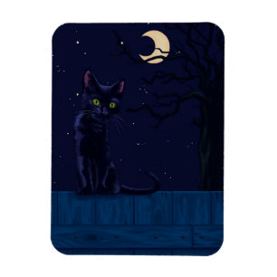 Schwarze Katze Magnet