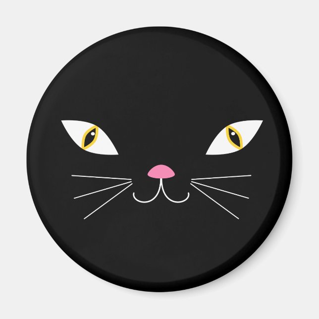 Schwarze Katze Magnet (Vorne)
