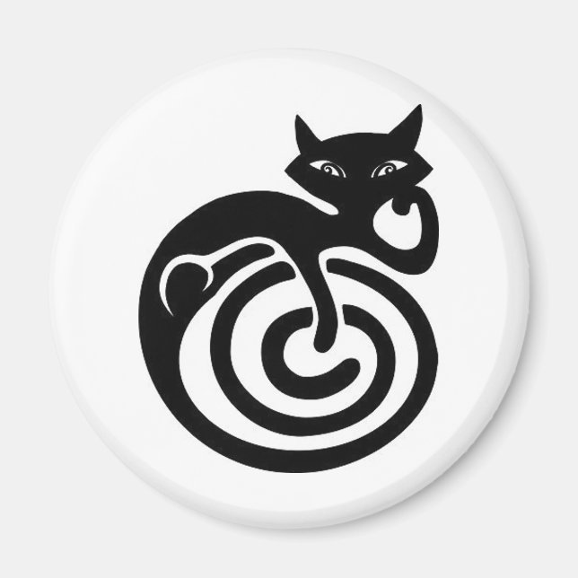 Schwarze Katze. Magnet (Vorne)