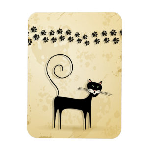Schwarze Katze Magnet