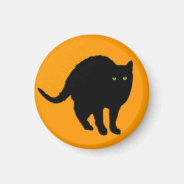 Schwarze Katze Magnet (Vorne)