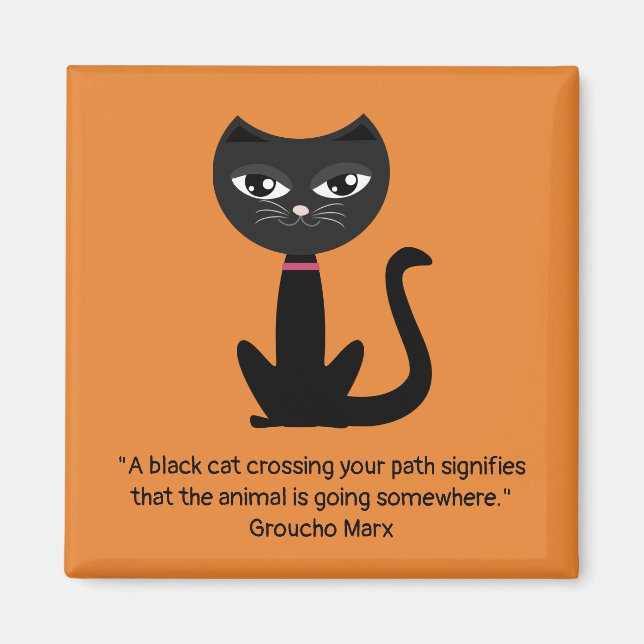 Schwarze Katze Magnet (Vorne)