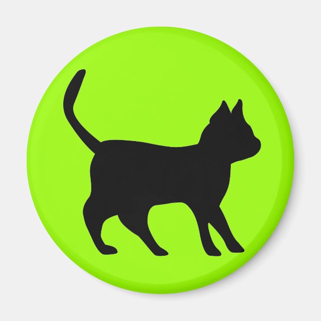 Schwarze Katze Magnet (Vorne)