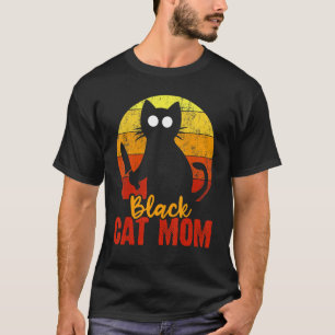 Schwarze Katze Mama Halloween Gore Meow mit Bloody T-Shirt