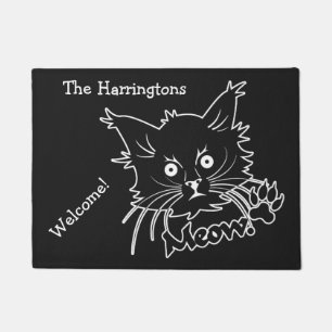 Schwarze Katze maßgefertigte Türmatten Fußmatte