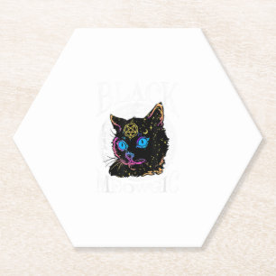 Schwarze Katze Meowgic, Halloween-Hexe, Hexerei-St Untersetzer