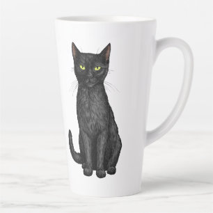 Schwarze Katze Milchtasse