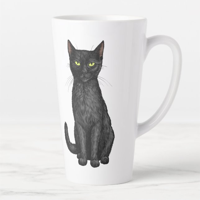 Schwarze Katze Milchtasse (Rechts)