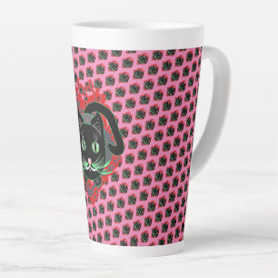 Schwarze Katze Milchtasse