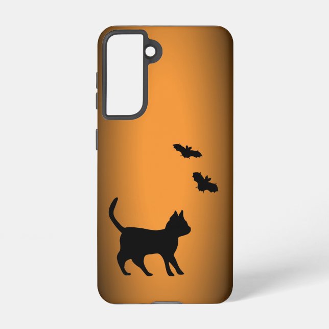 Schwarze Katze mit Bat Samsung Galaxy Hülle (Rückseite)