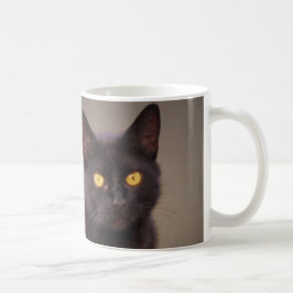 Schwarze Katze mit GelbAugen-Tasse Kaffeetasse