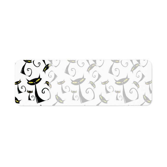 Schwarze Katze mit gelben Augen Halloween-Muster (Vorne)