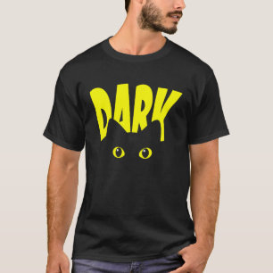 Schwarze Katze mit großen Augen Coole Katze Vater T-Shirt