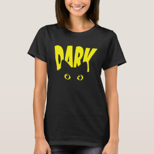 Schwarze Katze mit großen Augen Coole Katze Vater T-Shirt