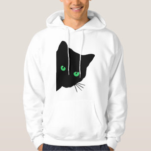 Schwarze Katze mit grünen Augen Hoodie
