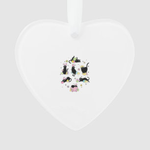 Schwarze Katze mit Haseneiern Frohen Ostertag Matc Ornament