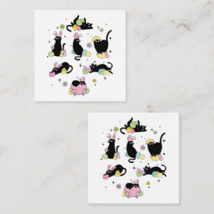 Schwarze Katze mit Haseneiern Mitteilungskarte