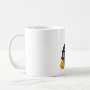 Schwarze Katze mit Jack O Lantern Halloween-Shirt Kaffeetasse