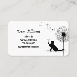 Schwarze Katze mit Kronenfutter Visitenkarte