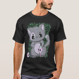 Schwarze Katze mit magischem Gegenstand für Yander T-Shirt