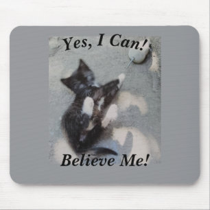 Schwarze Katze mit Maus individuell anpassbares Ca Mousepad
