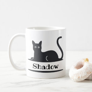 Schwarze Katze Mit Monogramm ablegen Kaffeetasse