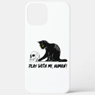Schwarze Katze mit Schädelspiel mit mir menschlich Case-Mate iPhone Hülle