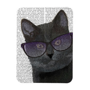 Schwarze Katze mit Sonnenbrille 2 Magnet