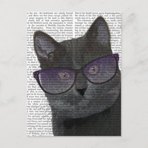 Schwarze Katze mit Sonnenbrille 2 Postkarte
