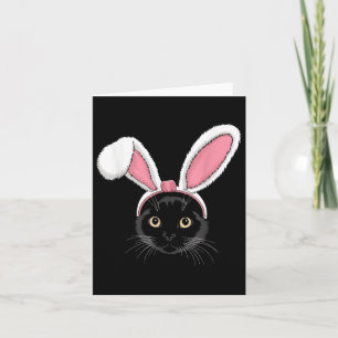 Schwarze Katze mit sonnigen Ohren Niedliche Osterm Karte