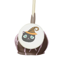 Schwarze Katze mit traurigen Augen und weißem Hut