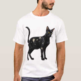 Schwarze Katze mit Weiß 2 T-Shirt
