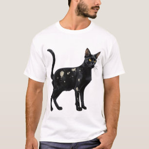 Schwarze Katze mit Weiß 2 T-Shirt