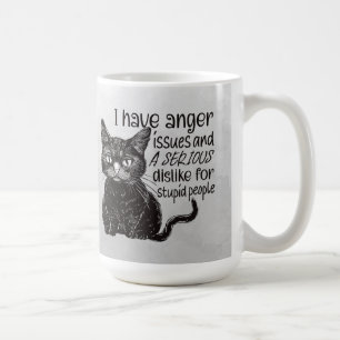 Schwarze Katze mit Wutproblemen Kaffeetasse