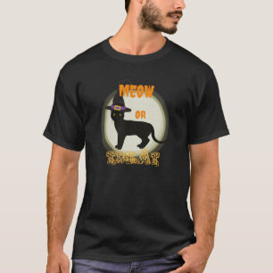 Schwarze Katze mit Zitat T-Shirt
