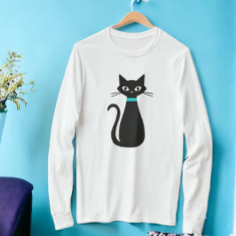 Schwarze Katze Mitte des Jahrhunderts Moderner, la T-Shirt
