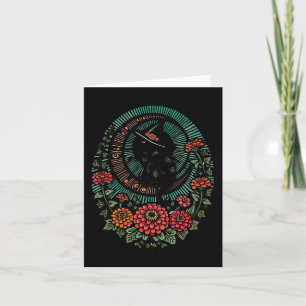 Schwarze Katze Moon Witch Illustration Black Cats Karte