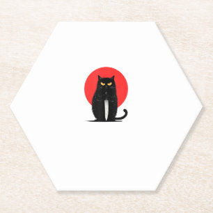 Schwarze Katze Mörder Serienmörder Halloween Graph Untersetzer