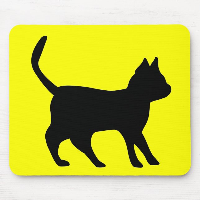 Schwarze Katze Mousepad (Vorne)