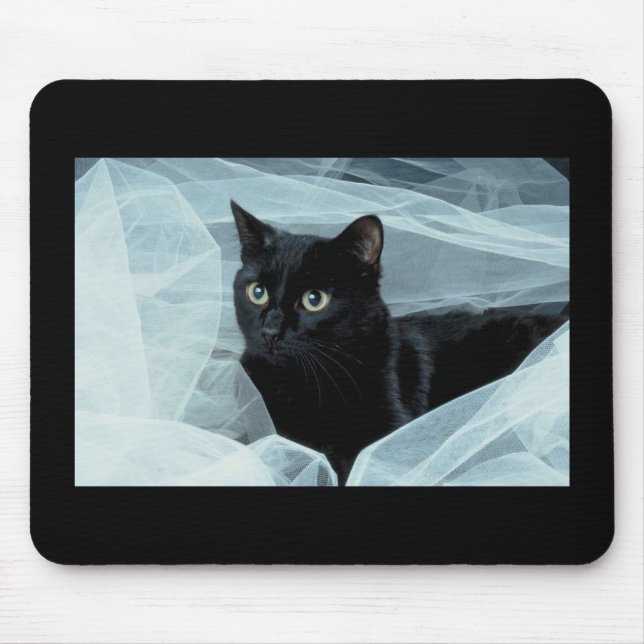 Schwarze Katze Mousepad (Vorne)