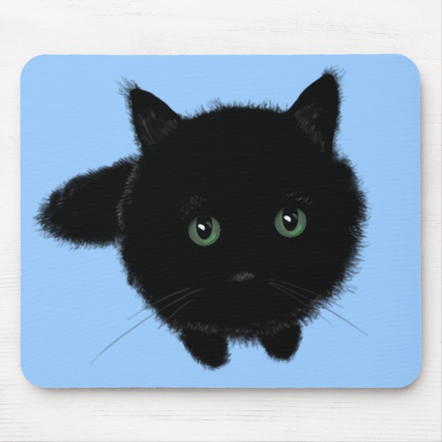 Schwarze Katze Mousepad (Vorne)