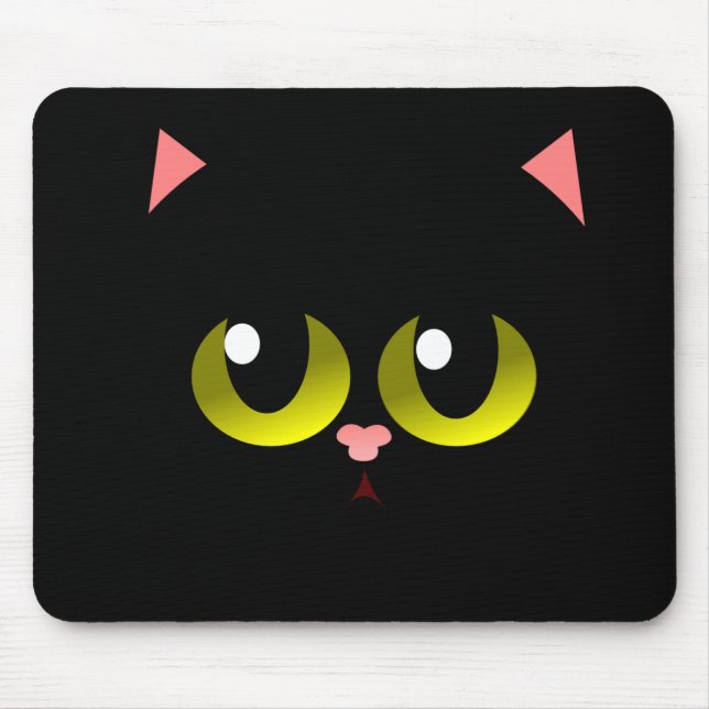 Schwarze Katze Mousepad (Vorne)