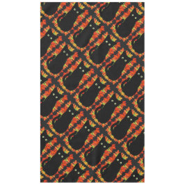 Schwarze Katze, Muster der Herbstblätter, Hallowee Tischdecke