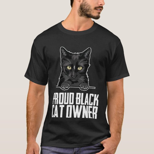 Schwarze Katze Mutter Schwarzes Kätzchen Vater T-Shirt (Vorderseite)