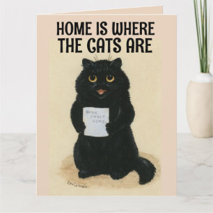 SCHWARZE KATZE NIEDLICHE SCHNELLE VINTAGE KARTE