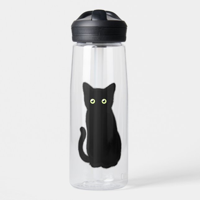 Schwarze Katze, niedliches Kätzchen, spoktacular S Trinkflasche (Vorne)