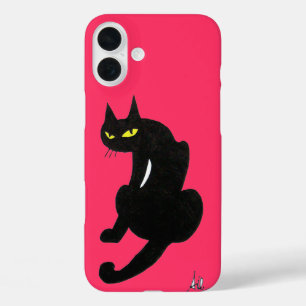 SCHWARZE KATZE NINJA Pink iPhone 16 Plus Hülle