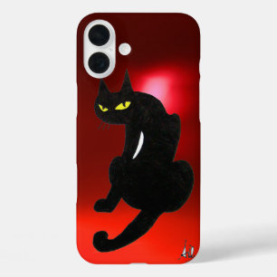 SCHWARZE KATZE NINJA ruby rot iPhone 16 Plus Hülle