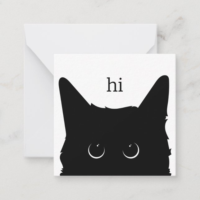 Schwarze Katze-Notecard (Blank Card) Mitteilungskarte (Vorderseite)