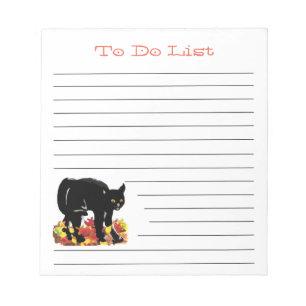 Schwarze-Katze-Notizblock für To-Do-Listen Notizblock